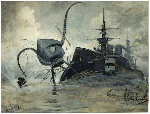 HMS Thunderchild twatting a martian